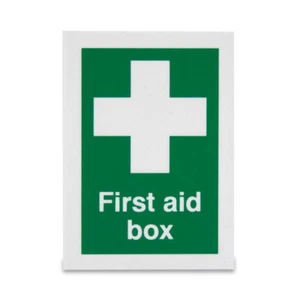 FIRST AID BOX STICKER SIGN - SELF AHDESIVE  VINYL - 6.7 X 5 CMS  - SMALL SIZE - Picture 1 of 1