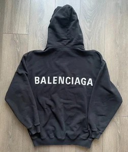 Balenciaga Big Back Logo Archetype SS18 Hoodie Size L - Picture 1 of 8