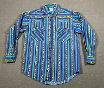 Camisa Western Plains Trading Co Azteca Brushpopper Para Hombres Abotonada Manga Larga M Foto 1 de 4
