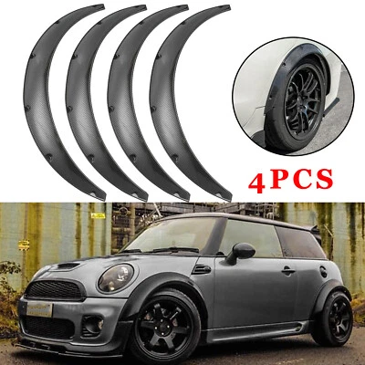 Para MINI COOPER S 4 PIEZAS Guardabarros Llamaradas Cuerpo Ancho Arcos de Rueda Guardabarros Fibra de Carbono Foto 1 de 4