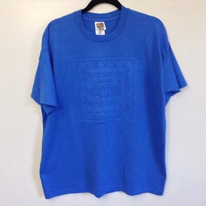 VTG 80/90s AMERICAN NATIONAL BANK Puffy Logo Single Stitched Royal Blue Tee XL - Picture 1 of 8