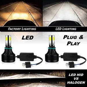 6v 6500k H4 SMD COB 360° 6k LED White Headlight HID Hi/Low Light Bulb Kit Pair - Picture 1 of 12