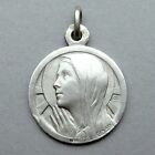 French, Antique Religious Silver Pendant. Saint Virgin Mary. Medal by Charl