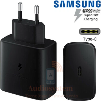 CARICABATTERIA RAPIDO 45W ORIGINALE SAMSUNG USB TYPE C EP-TA845 CARICATORE NERO - Immagine 1 di 4