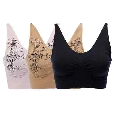 Rhonda Shear 3 Pack Ahh Bra with Adjustable Straps and Lace Detail, Multi, Sz-XL - Image 1 of 4