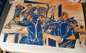 Rare 1960 American Jewish Archives Cincinnati C. Orlemann Wartime Seder 18x24 - Picture 1 of 7