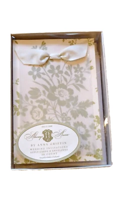 Kit de convite de casamento Always Anna Griffin marfim e verde floral pergaminho imprimível - Imagem 1 de 4