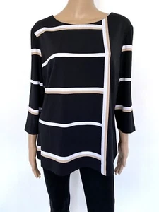 Nuovo con etichette! NUOVA CAMICETTA TOP JOSEPH RIBKOFF taglia US 20 2XL UK 22 nera bianca marrone marrone - Foto 1 di 9