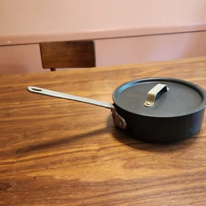 Vtg Commercial Aluminum 5002 Hard Anodized Aluminum 2 Qt Sauce Pan & Lid 308 USA - Picture 1 of 6