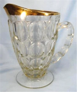 Jeannette Thumbprint Water Pitcher Clear Pressed Glass Vintage Mid Century (O) - Picture 1 of 6