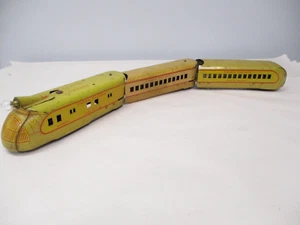 Marx M10000 UP Streamliner Litho Yellow, Tan 3 Pcs Early Elec O gauge X6300 - Picture 1 of 10