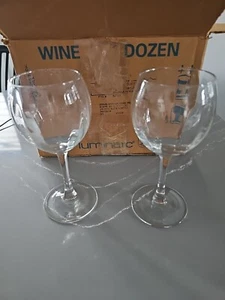 Luminarc Clear Stem Wine Glasses. Monaco Optique. 12 Set. Open Box. France 7". - Picture 1 of 5