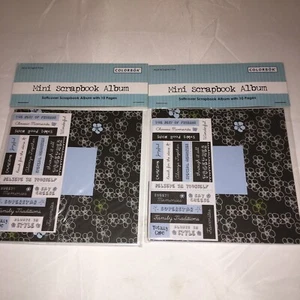 2 Mini álbum de recortes Colorbok tapa blanda 10 páginas negro blanco puntos vida amigos - Imagen 1 de 3