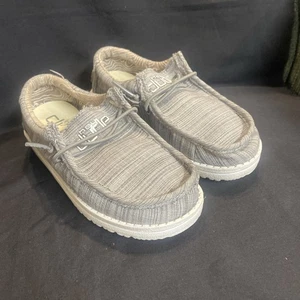 Mocasines sin cordones informales ligeros Hey Dude Wally tejidos para niños pequeños talla 10 - Imagen 1 de 14