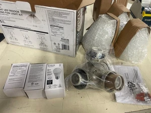 Hampton Bay 3-Light Brushed Nickel Ceiling Fan Shades LED Light Kit - Picture 1 of 7