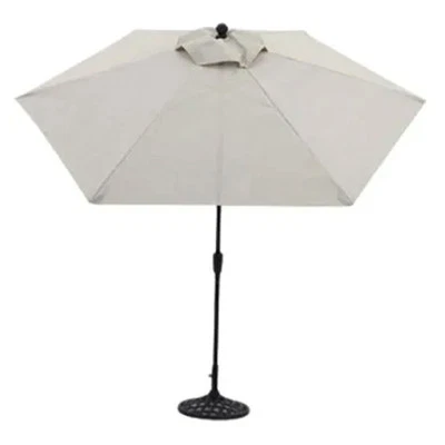 Four Seasons Courtyard 9 Foot Naples Market Patio Umbrella, Natural Fabric Color - Image 1 of 4