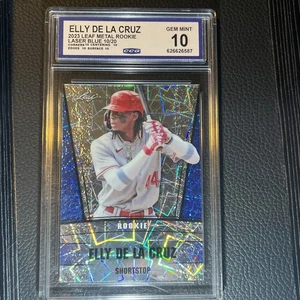 Elly De La Cruz -2023 Hoja Metal Novato Láser Azul #10/20 Gema Como Nueva - Imagen 1 de 3