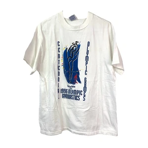 Vintage 1996 Atlanta Olympics Gymnastics Georgia Dome T-Shirt Large Hanes Beefy - Picture 1 of 6