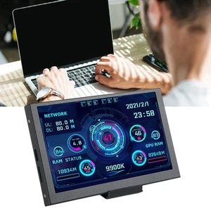 Computer Temp Monitor 5in IPS Temperature Display Multifunction PC CPU Data M CB - Afbeelding 1 van 22