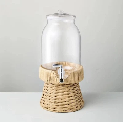 7L Drink Dispenser with Woven Stand - Hearth & Hand with Magnolia - Image 1 of 3
