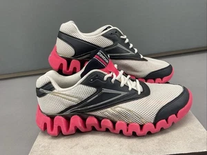 Reebok Shoes Mens 10 ZigTech Sneakers Black White Mesh With Red Sole - Picture 1 of 13