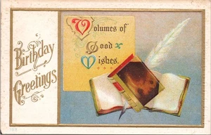 POSTKARTE - GEBURTSTAGSWÜNSCHE BÄNDE OS GUTE WÜNSCHE - GEPRÄGT - Bild 1 von 2