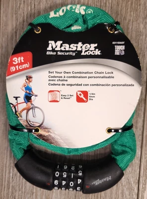 Master Lock 8311DAST Bike Security  1/4" Chain Lock 3ft Set Your Own Combination - Image 1 of 3