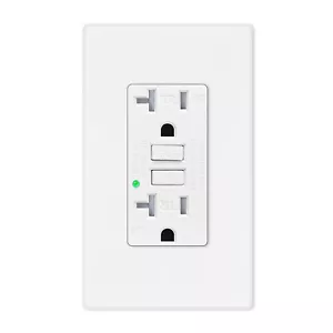 Receptáculo de seguridad de pared 20 amperios GFCI Outlet TR con indicador LED estándar de EE. UU. - Imagen 1 de 12