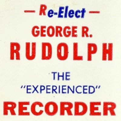 1960s George R Rudolph DuPage County Recorder Of Deeds Wheaton Illinois - Bild 1 von 4