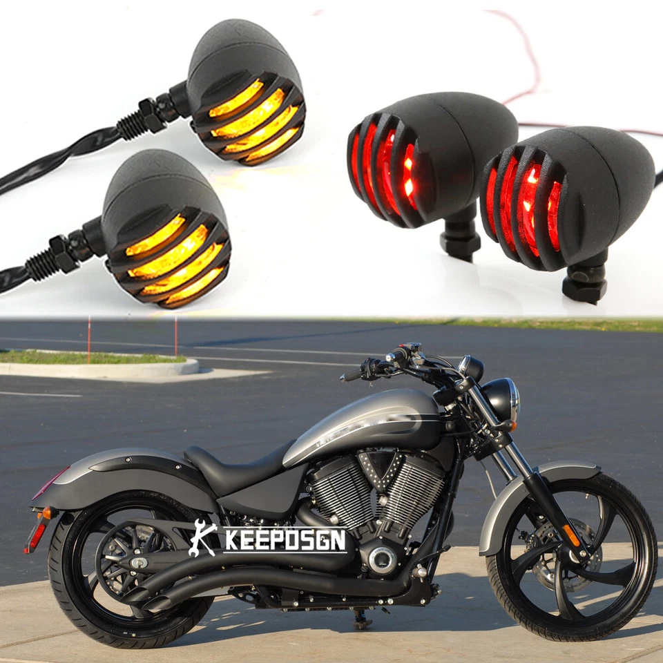 Front & Rear LED Turn Signals Indicator Blinker For Victory Vegas 8 Ball Jackpot - Image 1 of 4