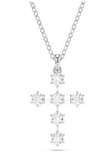 Swarovski 5675576 Pendente Insigne Taglio tondo Croce Bianco Placcato Rodio - Foto 1 di 2