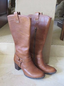 Neu im Karton Born Susanne Naturleder Harness hohe Stiefel seitlicher Reißverschluss Größe 6M Euro 36,5 - Bild 1 von 12