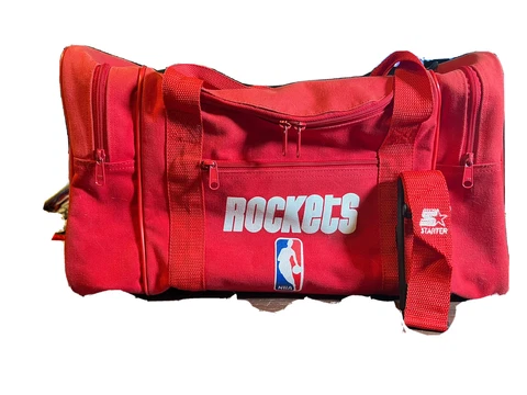 STARTER Vintage 1990s Red Houston Rockets NBA Basketball Duffle Bag Cover
