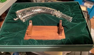 BACCARAT Crystal and STERLING SILVER Powder Horn & Stand Franklin Mint RETIRED - Picture 1 of 4