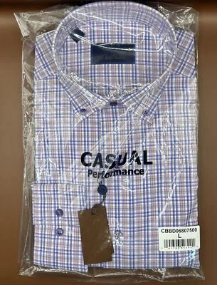 Men’s DAVID DONAHUE Casual Performance Dress Shirt In Purple Size L New - Image 1 of 4