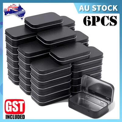 Storage Box Small Jewelry Candy Coin Key Organizer Tin Box Flip Black Gifts AUS - image 1 of 4