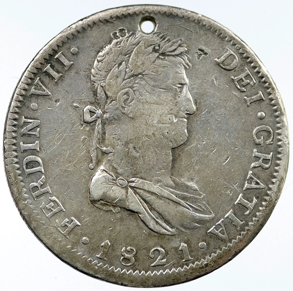 1821 Ga FS MEXICO 8 Reales Silver Mexican Coin FERDINAND VII of SPAIN i118035 - Image 1 of 2