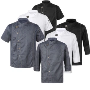 Mens Unisex Chef Coat Jacket Restaurant Kitchen Workwear Cooking Baking Uniforms - Picture 1 of 72