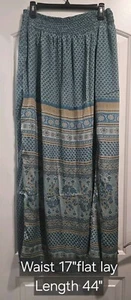 Anthropologie RAGA Womens Blue Floral Paisley Maxi Skirt Boho Gypsy Size Medium - Picture 1 of 7