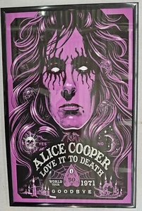 Alice Cooper 71' Love it To Death Konzert Tour Poster 11 x 17 gerahmt - Bild 1 von 2