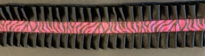 1&1/2" PLISSEE SCHWARZ SATIN STOFF BORTE HOT PINK ZEBRA MITTE 7 YARD - Bild 1 von 1