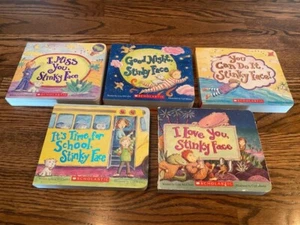 I LOVE YOU STINKY FACE BY LISA MCCOURT ~ 5 BOARD BOOKS ~ MISS YOU ~ GOODNIGHT - Picture 1 of 5