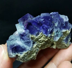 51g Natural Transparent Purple Fluorite Rock Mineral Specimen Yaogangxian - Picture 1 of 19