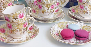 William Adams Antique cabbage rose teaset, tea &coffee cup, saucer, side plate - Picture 1 of 7