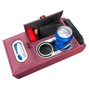 Car Armrest Storage Box Waterproof PU Leather Organizer Center Console Storage - Picture 1 of 8