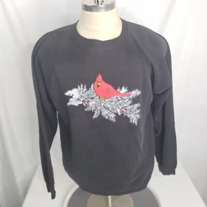 Vintage Hanes rot kardinal schwarz Rundhalsausschnitt Sweatshirt Gr. XL Outdoor mit Edelsteinen Raglan - Bild 1 von 6