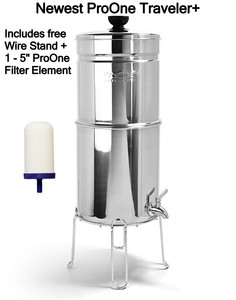 Propur ProOne TRAVELER+ POLISHED + 5" Filter + Wire Stand - SCRATCH & DENT SALE