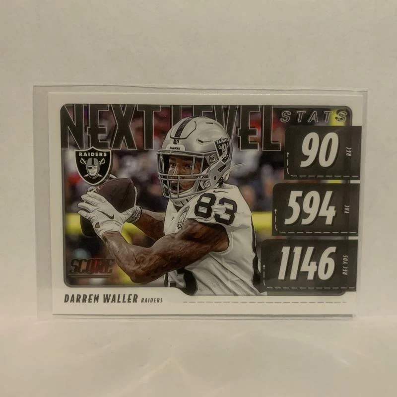 NLS-DW Darren Waller Next Level Stats Las Vegas Raiders 2020 Score Football Card - Image 1 of 2