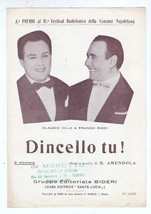 Spartito DINCELLO TU Claudio Villa Franco Ricci Festival Canzone napoletana 1956 - Picture 1 of 1