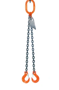 Chain Sling - 1/2" x 5' Double Leg with Sling Hooks - Grade 100 - Picture 1 of 1